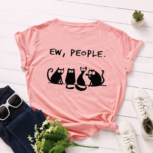 100% Cotton Cats Print T Shirt Women Short Sleeve O Neck Loose Graphic  Tshirt 2022 Summer Kawaii Tee Tops FemaleCamisetas Mujer