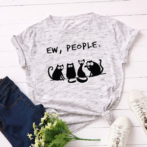 100% Cotton Cats Print T Shirt Women Short Sleeve O Neck Loose Graphic  Tshirt 2022 Summer Kawaii Tee Tops FemaleCamisetas Mujer