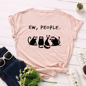 100% Cotton Cats Print T Shirt Women Short Sleeve O Neck Loose Graphic  Tshirt 2022 Summer Kawaii Tee Tops FemaleCamisetas Mujer