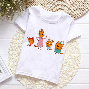 E-cats Summer Fashion Unisex Kid T-shirt Children Boys Short Sleeves White Tees Baby Tops for Girls Clothes,Drop Ship