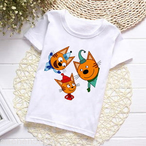 E-cats Summer Fashion Unisex Kid T-shirt Children Boys Short Sleeves White Tees Baby Tops for Girls Clothes,Drop Ship