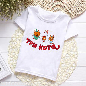 E-cats Summer Fashion Unisex Kid T-shirt Children Boys Short Sleeves White Tees Baby Tops for Girls Clothes,Drop Ship