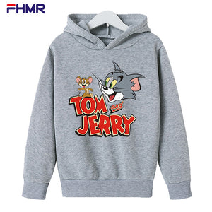New super hooded long sleeve 2D printed men&#39;s cat and mouse character comfortable men&#39;s sweater
