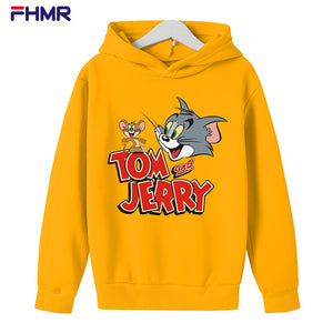New super hooded long sleeve 2D printed men&#39;s cat and mouse character comfortable men&#39;s sweater