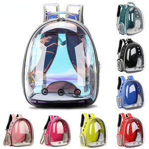 Cat Bag Breathable Portable Pet Carrier Bag Outdoor Travel Backpack for Cat and Dog Transparent Space Pet Backpack