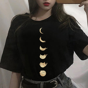 Short-sleeved T-shirts, Cute Cats, Animals, Funny Women&#39;s Tops, Casual Women&#39;s Fashion, Beautiful Summer T-shirts, Female Graphi