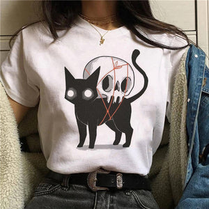 Short-sleeved T-shirts, Cute Cats, Animals, Funny Women&#39;s Tops, Casual Women&#39;s Fashion, Beautiful Summer T-shirts, Female Graphi