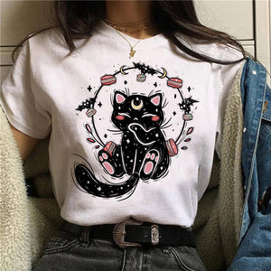 Short-sleeved T-shirts, Cute Cats, Animals, Funny Women&#39;s Tops, Casual Women&#39;s Fashion, Beautiful Summer T-shirts, Female Graphi