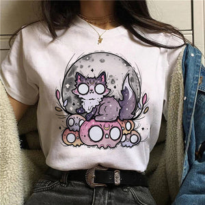 Short-sleeved T-shirts, Cute Cats, Animals, Funny Women&#39;s Tops, Casual Women&#39;s Fashion, Beautiful Summer T-shirts, Female Graphi