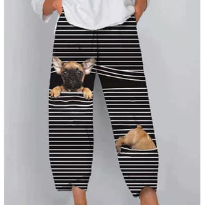 Spring Ladies Pants 2022 New Summer Pants Casual Cute Cartoon Cat Print Trousers Oversized Loose Beach Wide Leg Pants