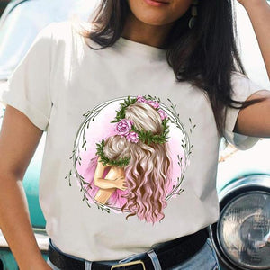 Women T-shirts Cat Lovely New Ladies 2021 Female Graphic Short Sleeve Cartoon O-neck Fashion Tee T Top Shirt Print T-Shirt