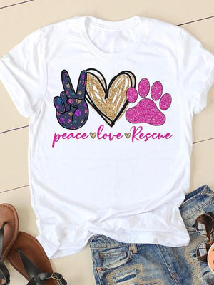 Print T-shirts Short Sleeve Ladies Summer Casual Clothing Women Cat Love Style O-neck Fashion Female T Clothes Graphic Tee