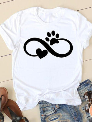 Print T-shirts Short Sleeve Ladies Summer Casual Clothing Women Cat Love Style O-neck Fashion Female T Clothes Graphic Tee
