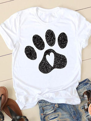 Print T-shirts Short Sleeve Ladies Summer Casual Clothing Women Cat Love Style O-neck Fashion Female T Clothes Graphic Tee