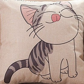 Cute Cat Cartoon Throw Pillow 
