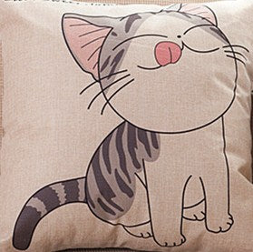 Cute Cat Cartoon Throw Pillow 