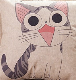 Cute Cat Cartoon Throw Pillow 