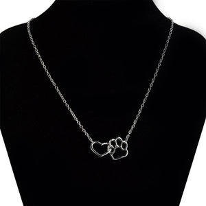 Pet Paw Footprint Necklace Heart Pendant - Only Cat Shirts