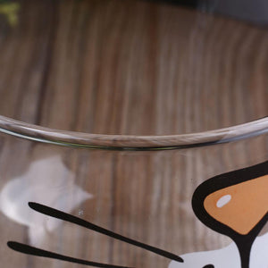 Cat Face Glass Coffee Cup - 550ML