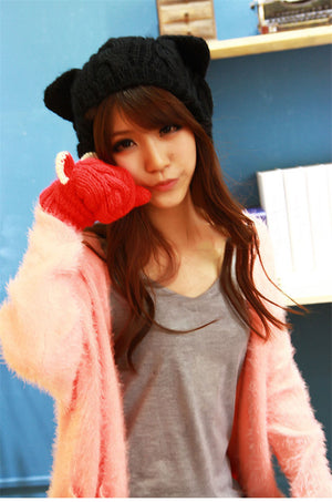 Fashion Cat Ear Beanie - Only Cat Shirts