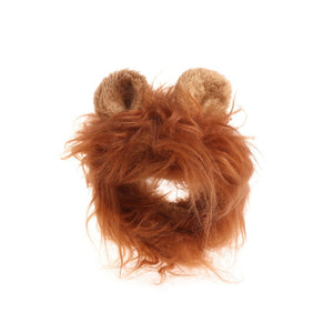 Pet Costume Cosplay Lion Mane Wig Cap Hat for Cat Halloween Xmas Clothes Fancy Dress with Ears Party Outfit