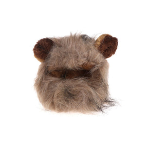 Pet Costume Cosplay Lion Mane Wig Cap Hat for Cat Halloween Xmas Clothes Fancy Dress with Ears Party Outfit