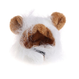 Pet Costume Cosplay Lion Mane Wig Cap Hat for Cat Halloween Xmas Clothes Fancy Dress with Ears Party Outfit
