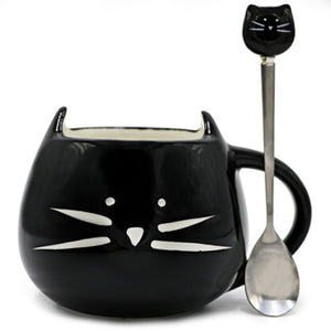 Ceramic Cute Cat Mug With Spoon - 400ML