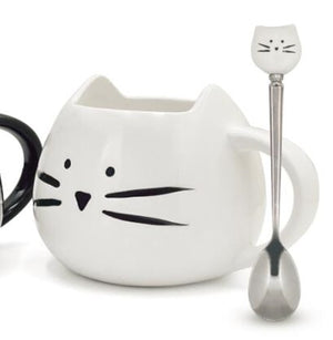 Ceramic Cute Cat Mug With Spoon - 400ML