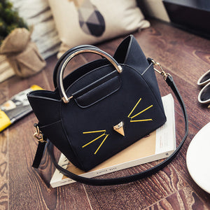"Classy Cat"  Hand Stitched Leather Bag