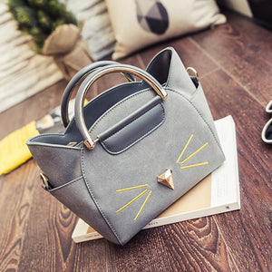 "Classy Cat"  Hand Stitched Leather Bag