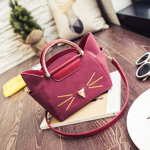 "Classy Cat"  Hand Stitched Leather Bag