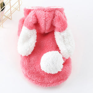 Funny Cat Clothes Christmas Winter Clothing For Small Dogs Furry Rabbit Cosplay Costume Halloween Suit Pet Coat Jacket Hoodies